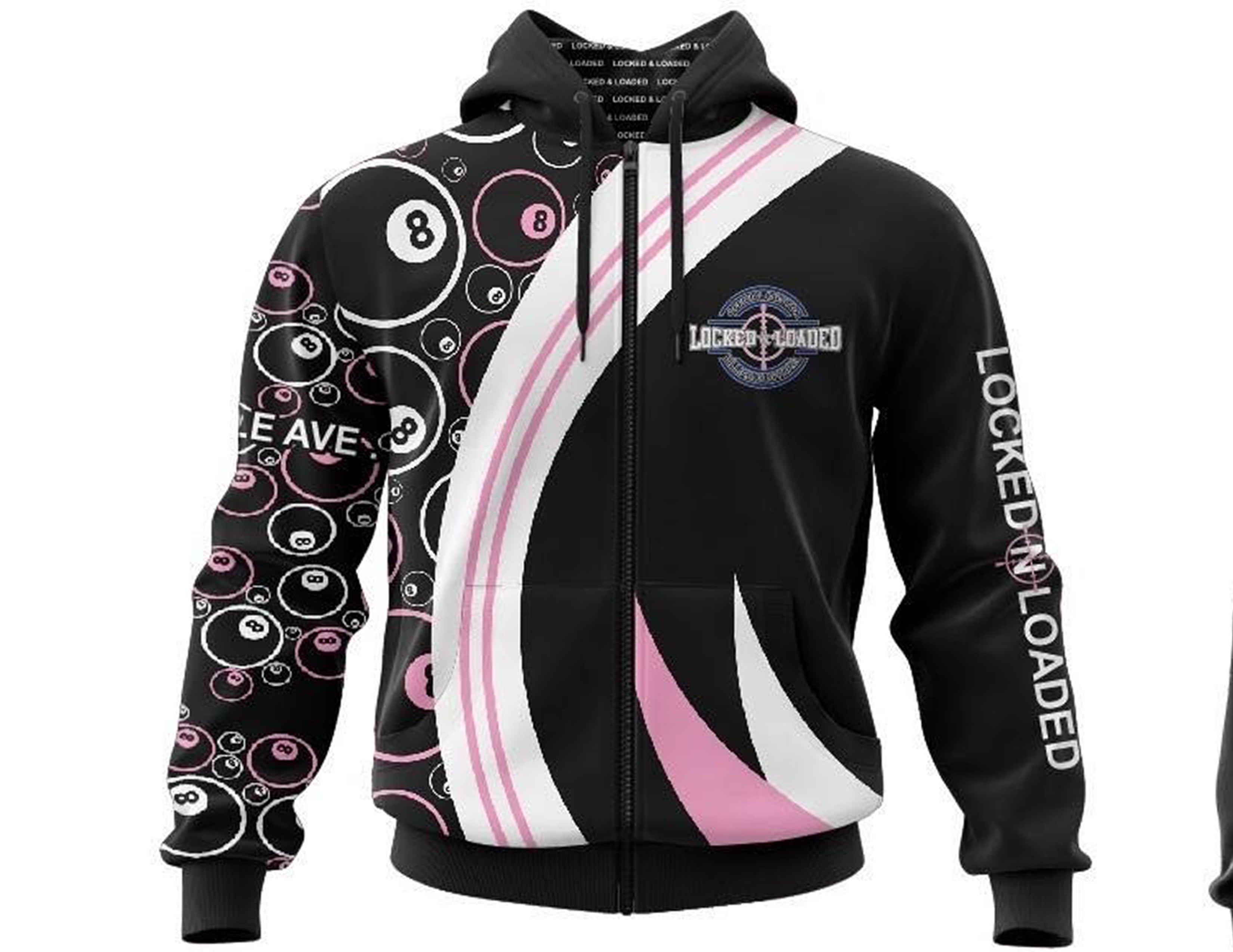 LADIES PINK AND BLACK HOODIE