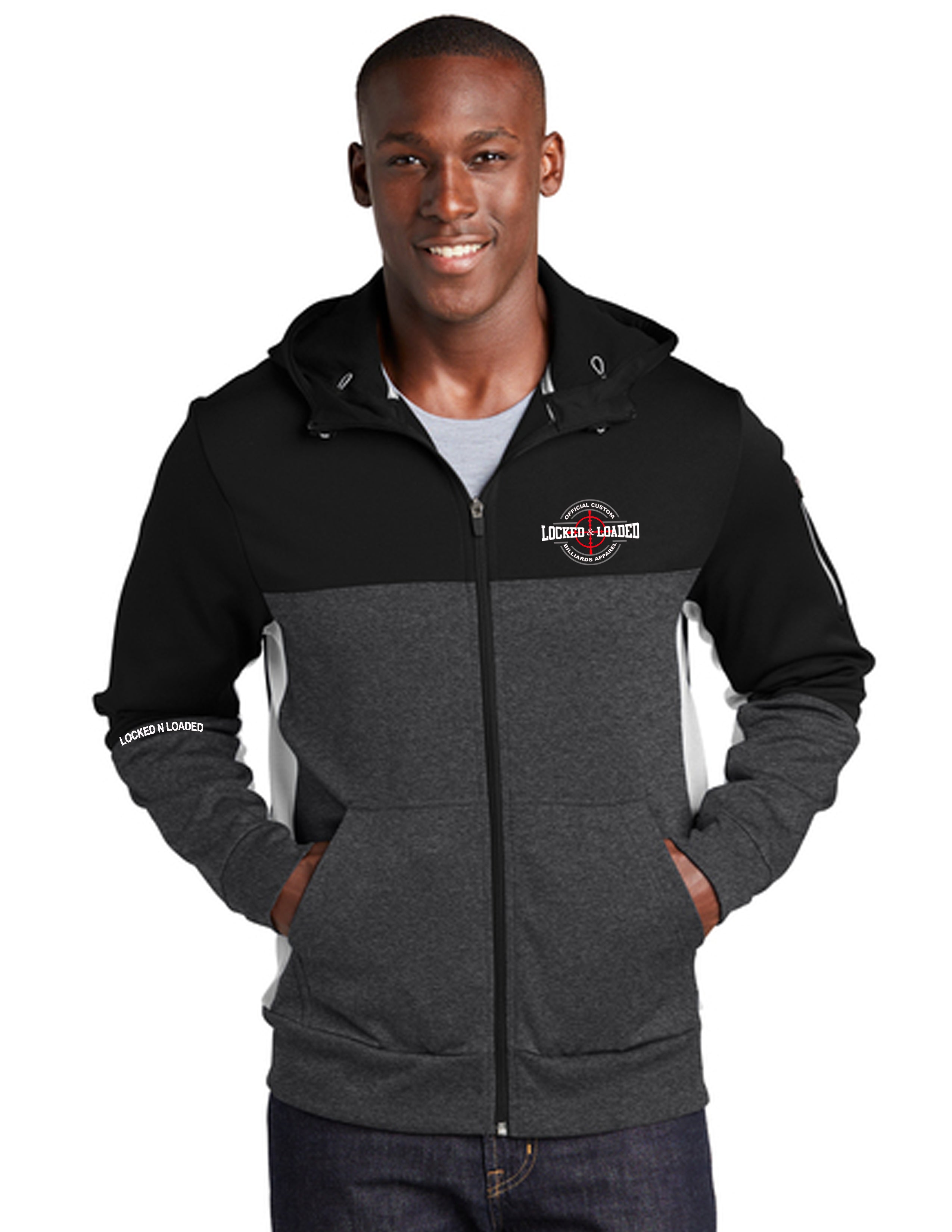 HOODIE BLACK WHITE AND GREY UNISEX