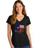 V NECK TEXAS BLING IT ON T-SHIRT