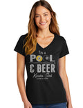 V NECK POOL BEER BLING BLING T-SHIRT