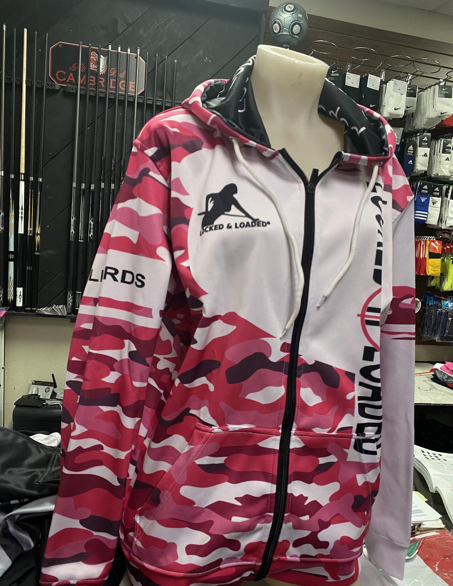 LADIES PINK CAMO HOODIE