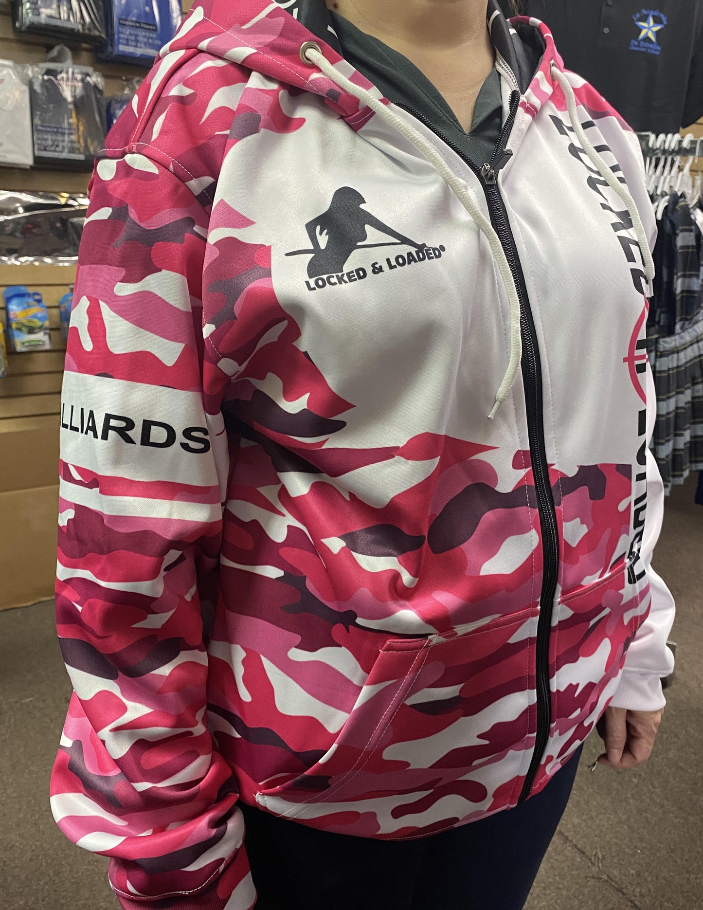 LADIES PINK CAMO HOODIE